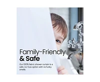 LiBa Cloth Fabric Shower Curtain, Heavy Duty Waterproof