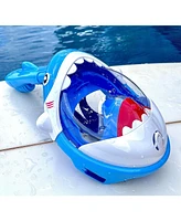 Sharky Blue Full Face Snorkel Mask – Anti-Fog, Safe Waterproof Underwater Snorkeling for Kids & Teenagers