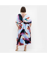 City Chic Women's Henley Print Midi Dress