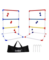 Premium Solid Plastic Ladder Ball Toss Game Set with Ladder Ball Bolas & Carrying Case
