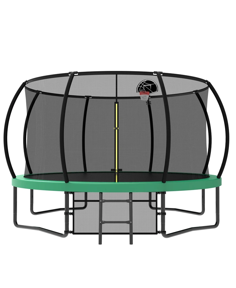 12FT Kids Trampoline with Net & Ladder