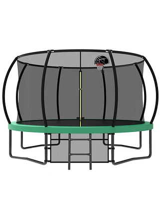 12FT Kids Trampoline with Net & Ladder