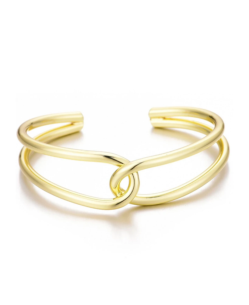 Adornia 14K Gold Plated Overlapping Cuff Bracelet