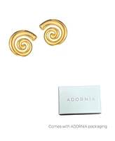 Adornia Tarnish Resistant Gold Swirl Statement Stud Earrings
