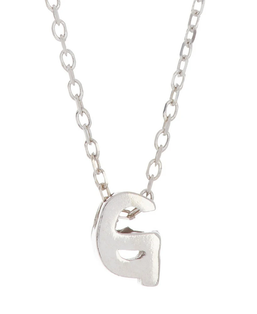 Adornia Rhodium Mini Initial Pendant Necklace