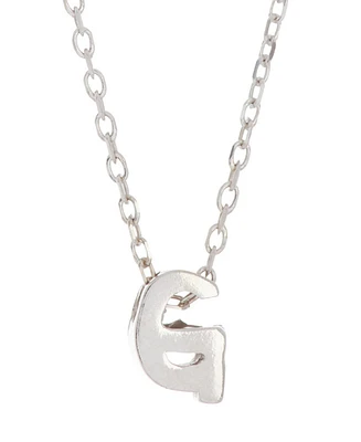 Adornia Rhodium Mini Initial Pendant Necklace