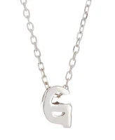 Adornia Rhodium Mini Initial Pendant Necklace