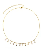 Adornia Gold Crystal Multi Shape Dangle Necklace