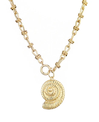 Adornia Gold Chunky Shell Pendant Necklace