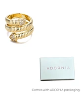 Adornia Gold Cubic Zirconia Coil Wrap Ring