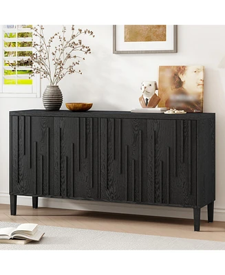 Streamdale Furniture 59.8" 4-Door Sideboard - Farmhouse Buffet/Tv Stand