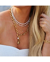 Bowood Lane 14k Gold Filled Curb Chain With Mini Pearl Charm Necklace