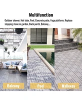 Streamdale Furniture Interlocking Deck Tiles, Light Gray Acacia, 12"x12" (30 Pcs)