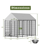 Large Dog Kennel Outdoor Pet Pen with Roof - 7.94'L
