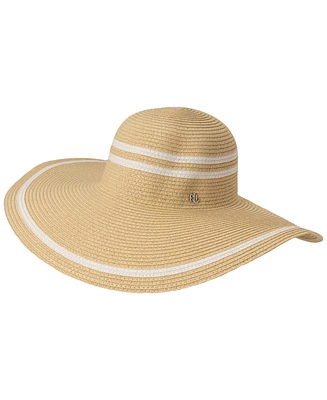 Lauren Ralph Lauren Women's Striped Straw Floppy Hat