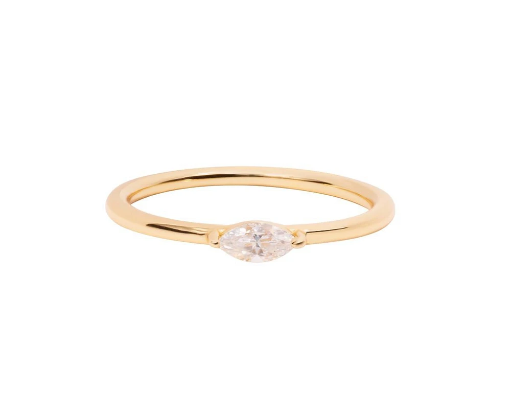 Marquise Birthstone Ring - April Moissanite