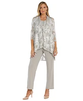 R & M Richards Petite Metallic Swing Jacket, Tank and Pants 3-Pc. Set