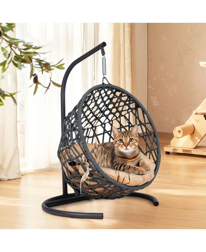 Cat Swing Bed with Stand - Yellow
