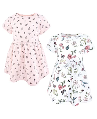 Hudson Baby Infant and Toddler Girls Cotton Dresses, Hummingbird Garden