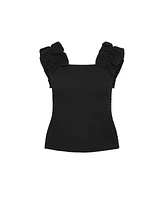 City Chic Plus Aria Frill Top