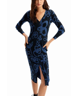 Desigual Women's Floral knit midi dress