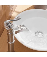 Greenspring Waterfall Single Hole Single-Handle Vessel Bathroom Faucet With Supply Line in Brushed Nickel
