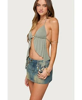 Edikted Women's Safi Backless Split Front Halter Top
