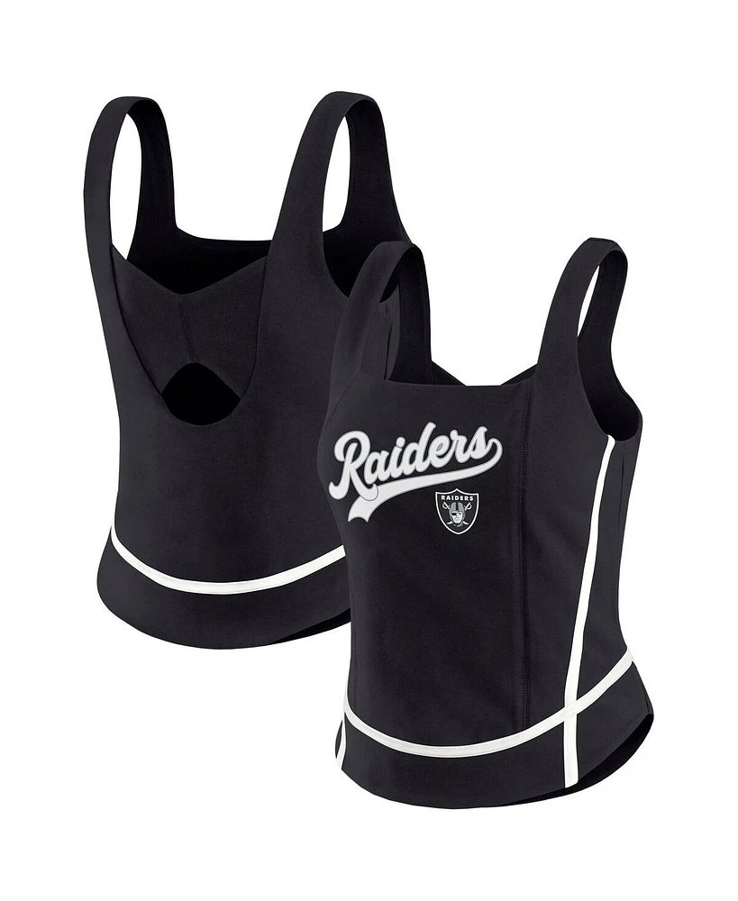 Wear by Erin Andrews Women's Black Las Vegas Raiders Square Neck Tank Top