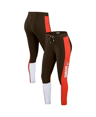 Wear by Erin Andrews Women's Brown/Orange Cleveland Browns Color-Block Leggings