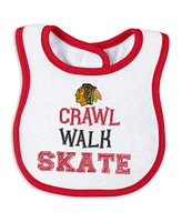 Wear by Erin Andrews Baby Boys and Girls Chicago Blackhawks Sleep Play Sleeper with Bib Set