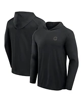 Fanatics Men's Black Chicago Cubs Front Office Power Mono Long Sleeve Hoodie T-Shirt