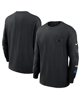 Nike Men's Black Carolina Panthers Rewind Heavy Max90 Pocket Long Sleeve T-Shirt