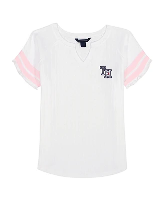 Tommy Hilfiger Big Girls Pointelle Short Sleeve T-Shirt