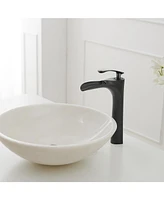 Greenspring Waterfall Single Hole Single Handle Bathroom Vessel Sink Faucet With Drain Assembly in Matte Black