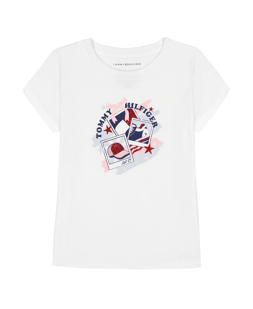 Tommy Hilfiger Toddler and Little Girls Polaroid Short Sleeve T-Shirt