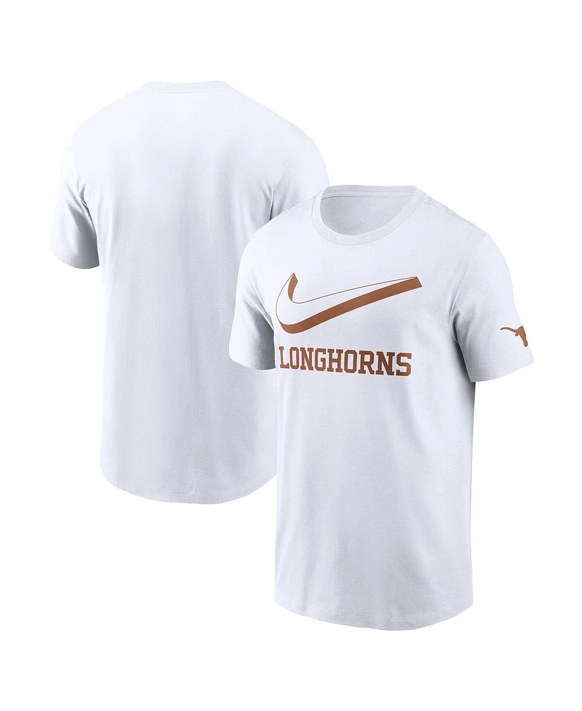 Nike Men's White Texas Longhorns Primetime 2-Hit Swoosh T-Shirt