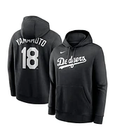 Nike Men's Yoshinobu Yamamoto Black Los Angeles Dodgers Player Name Number Club Fleece Pullover Hoodie