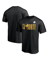 Fanatics Men's T.j. Watt Black Pittsburgh Steelers Checkdown T-Shirt