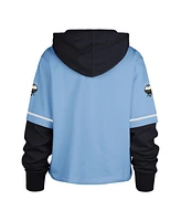 '47 Brand Women's Powder Blue Milwaukee Brewers City Connect Shortstop Cropped Pullover Hoodie