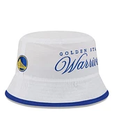 New Era Men's White/Royal Golden State Warriors 2025 Nba Draft Nylon Bucket Hat