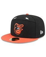 New Era Men's Black/Orange Baltimore Orioles 2025 Mlb All-Star Game Side Patch 59FIFTY Fitted Hat