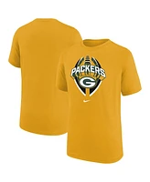 Nike Big Boys and Girls Gold Green Bay Packers Icon Legend T-Shirt