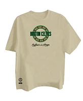 Two Hype Men's Khaki Boston Celtics Worldwide Collection Premium T-Shirt