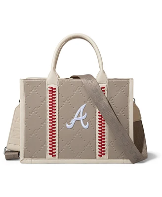 Montana West Atlanta Braves Whipstitch Crossbody Tote Handbag
