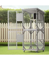 Large Outdoor Cat House on Wheels