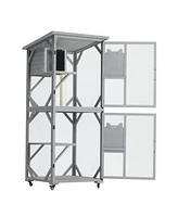 Large Outdoor Cat House on Wheels