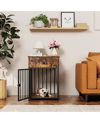 Dog Crate Furniture with Drawer