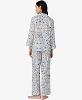 Lauren Ralph Petite Notch Collar Ankle Pants Pajama Set