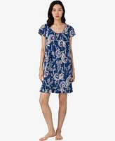 Lauren Ralph Flutter Sleeve Keyhole Neck Nightgown