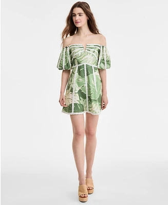 Rachel Roy Women's Circle-Trim Off-The-Shoulder Dress